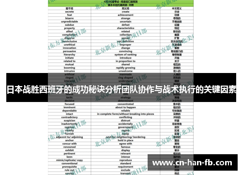 日本战胜西班牙的成功秘诀分析团队协作与战术执行的关键因素